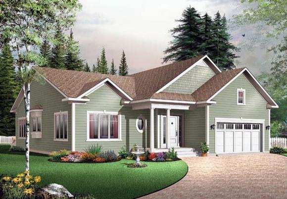 Bungalow House Plan 65432 with 3 Beds, 2 Baths, 2 Car Garage Elevation