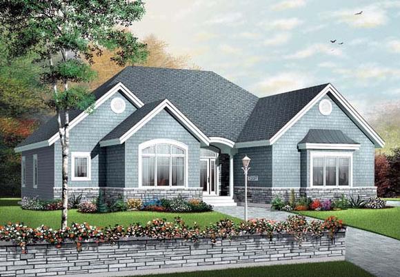 Bungalow, Country, European House Plan 65433 with 3 Beds, 2 Baths, 2 Car Garage Elevation