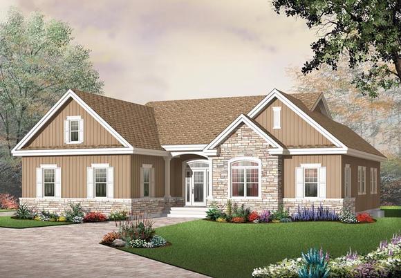 Bungalow, Country, Craftsman House Plan 65434 with 3 Beds, 2 Baths Elevation