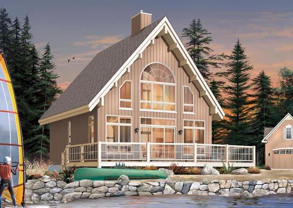 Contemporary, Cottage House Plan 65446 with 3 Beds, 2 Baths Elevation