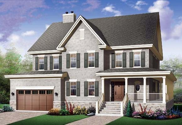 Country, Farmhouse, Traditional House Plan 65458 with 5 Beds, 5 Baths, 2 Car Garage Elevation