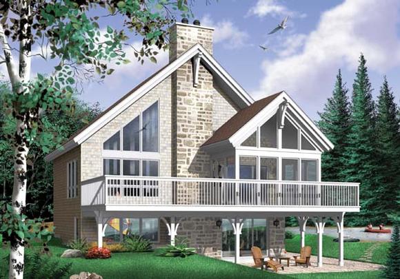 A-Frame, Coastal, Contemporary, Craftsman House Plan 65480 with 4 Beds, 2 Baths Elevation
