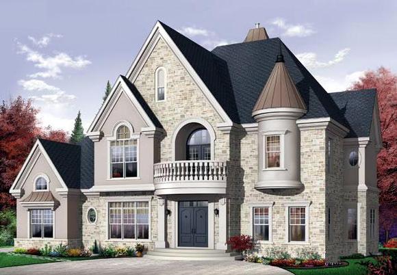 Victorian House Plan 65483 with 4 Beds, 4 Baths, 3 Car Garage Elevation