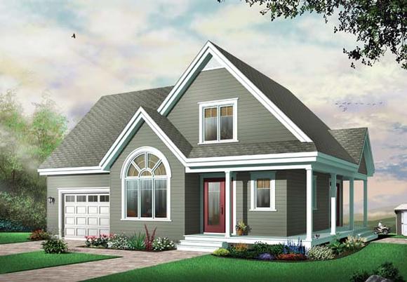 Country, Traditional House Plan 65487 with 3 Beds, 2 Baths, 1 Car Garage Elevation