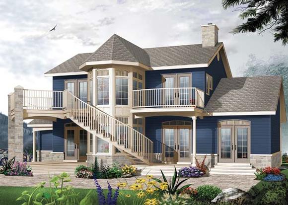Country, Victorian House Plan 65488 with 4 Beds, 3 Baths, 2 Car Garage Elevation