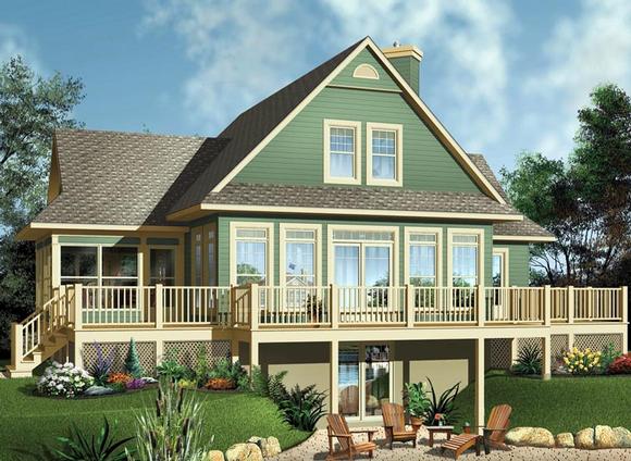 Coastal, Country, Traditional House Plan 65494 with 3 Beds, 2 Baths Elevation