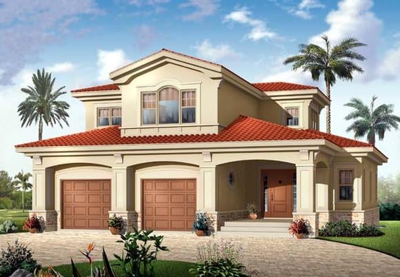 Mediterranean House Plan 65500 with 3 Beds, 3 Baths, 2 Car Garage Elevation