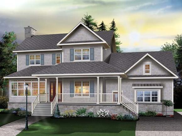 Country, Farmhouse, Traditional House Plan 65510 with 4 Beds, 3 Baths, 2 Car Garage Elevation