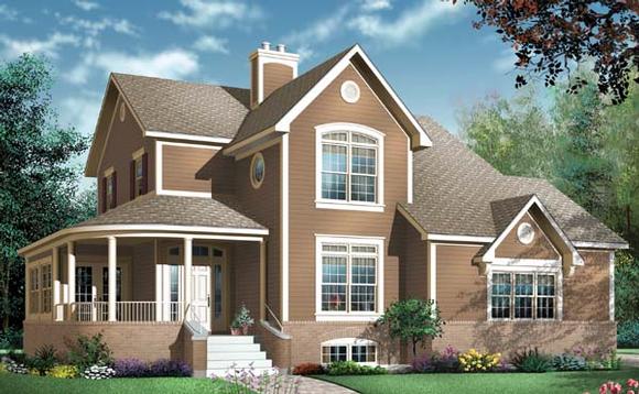 Country, Traditional House Plan 65512 with 4 Beds, 3 Baths, 2 Car Garage Elevation