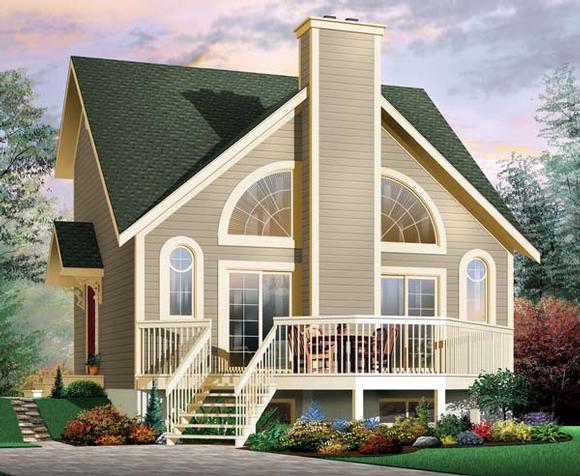 Contemporary, Country House Plan 65515 with 1 Beds, 1 Baths Elevation