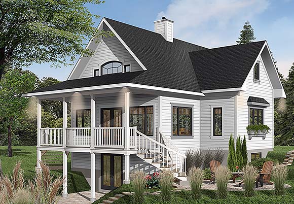 Coastal, Country, Craftsman, Traditional House Plan 65517 with 2 Beds, 2 Baths Elevation
