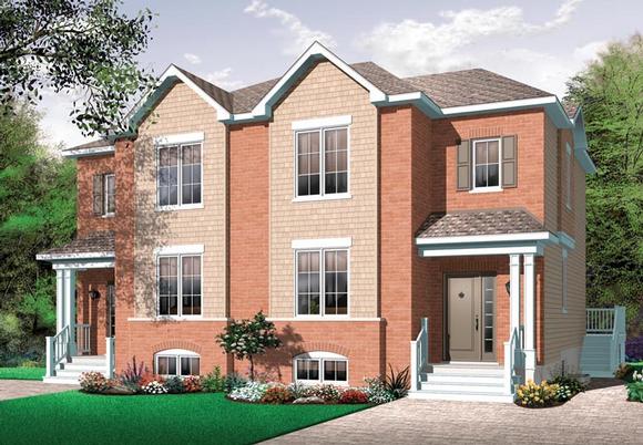 European Multi-Family Plan 65532 with 6 Beds, 4 Baths Elevation