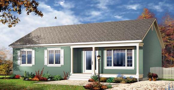 Bungalow House Plan 65535 with 3 Beds, 1 Baths Elevation