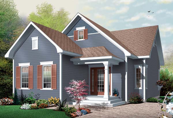 Bungalow House Plan 65536 with 2 Beds, 1 Baths Elevation