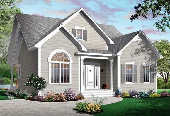 Bungalow House Plan 65537 with 3 Beds, 1 Baths Elevation