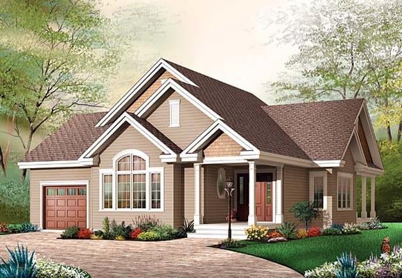 Bungalow House Plan 65540 with 3 Beds, 1 Baths, 1 Car Garage Elevation