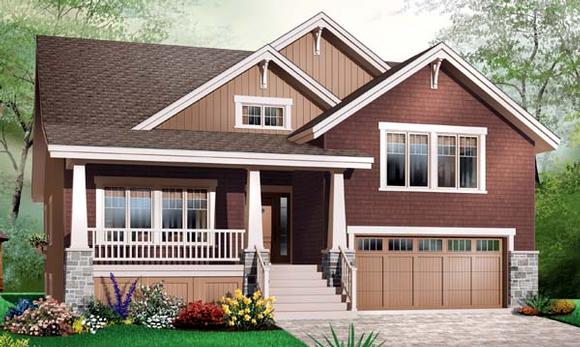 Country, Craftsman House Plan 65547 with 4 Beds, 3 Baths, 2 Car Garage Elevation