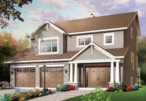 Craftsman House Plan 65549 with 3 Beds, 3 Baths, 2 Car Garage Elevation