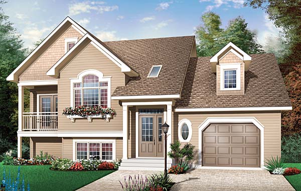 Country House Plan 65551 with 3 Beds, 2 Baths, 1 Car Garage Elevation