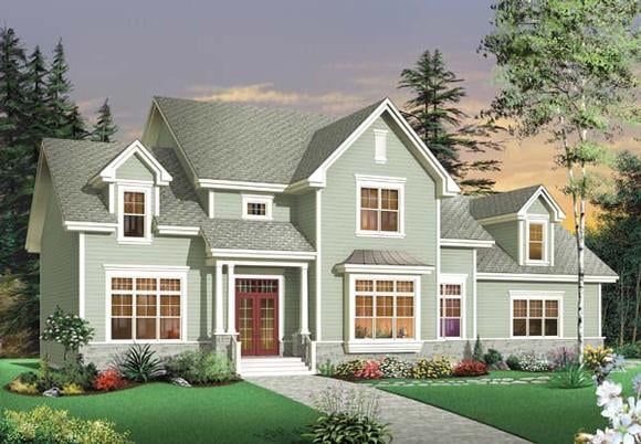 Country, Traditional House Plan 65562 with 4 Beds, 5 Baths, 3 Car Garage Elevation