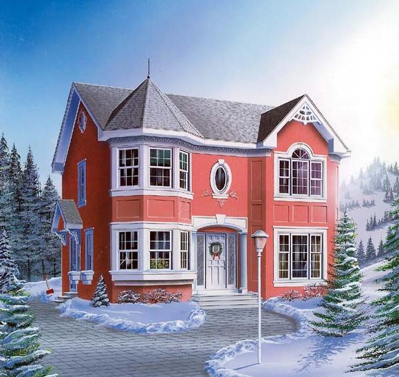 European, Victorian House Plan 65573 with 4 Beds, 3 Baths Elevation
