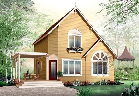 Traditional House Plan 65577 with 3 Beds, 2 Baths Elevation