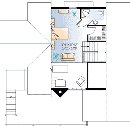 Coastal House Plan 65578 with 5 Beds, 4 Baths Third Level Plan