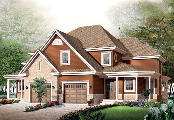 Country Multi-Family Plan 65589 with 6 Beds, 4 Baths, 2 Car Garage Elevation