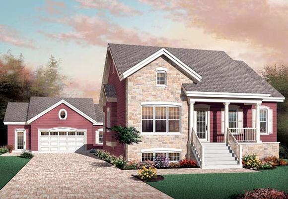 Bungalow, Country, Craftsman, European House Plan 65592 with 2 Beds, 1 Baths Elevation