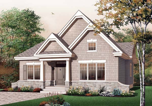 Bungalow, Country, Craftsman, European House Plan 65594 with 3 Beds, 1 Baths Elevation