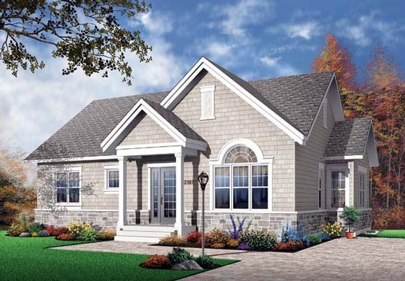 Bungalow, Craftsman House Plan 65597 with 3 Beds, 1 Baths Elevation