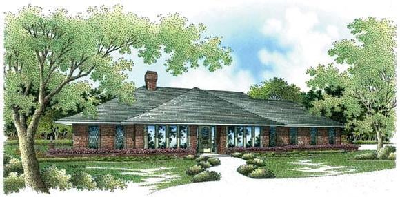 Contemporary, Prairie, Southwest House Plan 65606 with 4 Beds, 4 Baths, 3 Car Garage Elevation