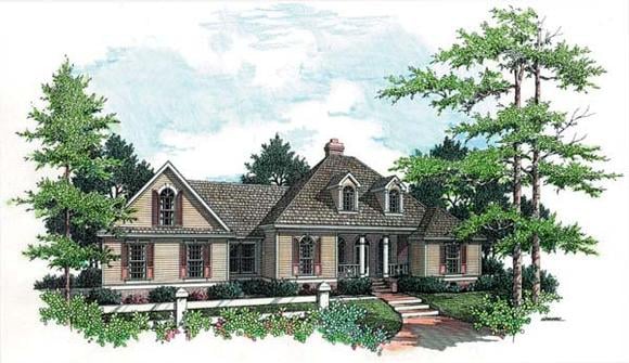 European, One-Story House Plan 65616 with 3 Beds, 3 Baths, 2 Car Garage Elevation