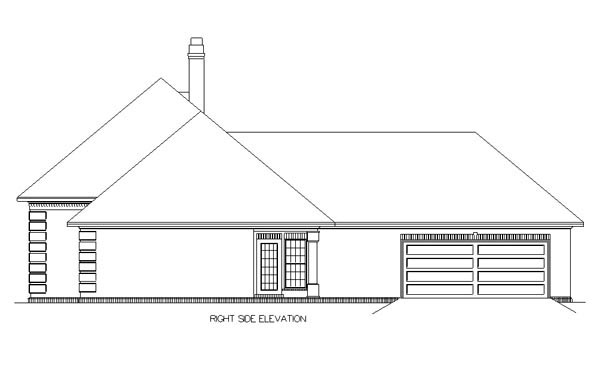 European, One-Story Plan with 2000 Sq. Ft., 3 Bedrooms, 2 Bathrooms, 2 Car Garage Picture 4