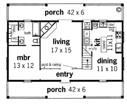 Cape Cod, Country House Plan 65631 with 3 Beds, 2 Baths, 2 Car Garage First Level Plan