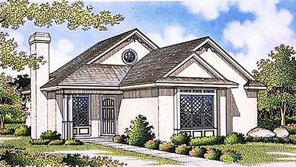 Mediterranean, Narrow Lot House Plan 65643 with 2 Beds, 2 Baths Elevation