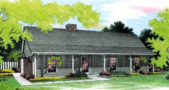 Cabin, Country, Ranch House Plan 65648 with 3 Beds, 2 Baths, 2 Car Garage Elevation
