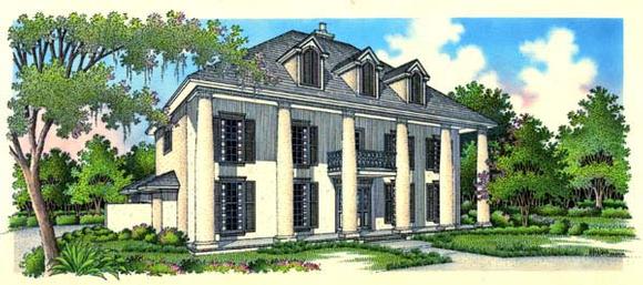 Colonial, Southern House Plan 65659 with 4 Beds, 4 Baths, 2 Car Garage Elevation