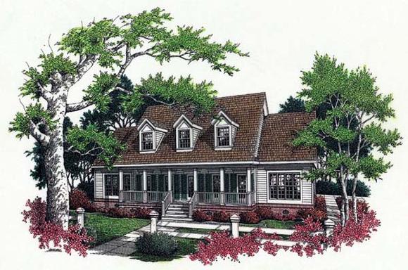 Cape Cod, Country House Plan 65663 with 4 Beds, 4 Baths, 2 Car Garage Elevation