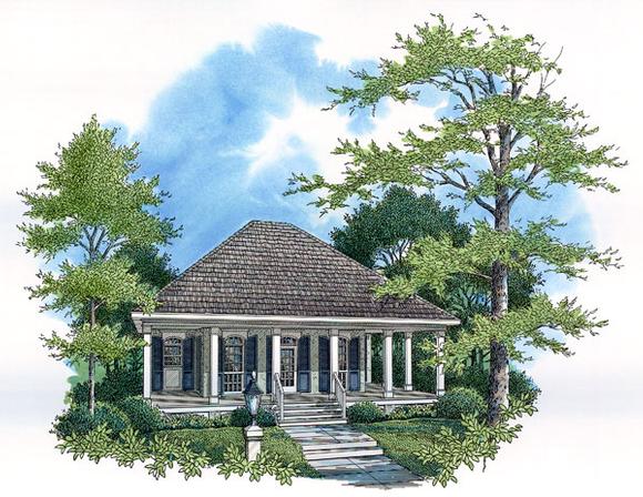 Colonial, Southern House Plan 65675 with 1 Beds, 1 Baths Elevation