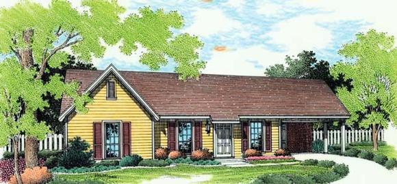 One-Story, Ranch, Traditional House Plan 65680 with 3 Beds, 1 Baths, 1 Car Garage Elevation