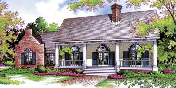 One-Story, Southwest House Plan 65682 with 3 Beds, 2 Baths, 2 Car Garage Elevation
