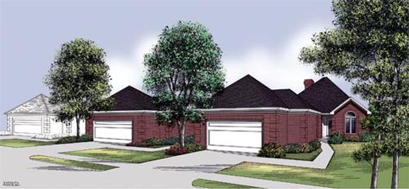One-Story, Traditional House Plan 65696 with 3 Beds, 2 Baths, 2 Car Garage Elevation
