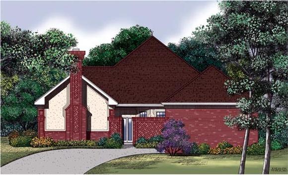 One-Story, Traditional House Plan 65699 with 2 Beds, 2 Baths, 2 Car Garage Elevation