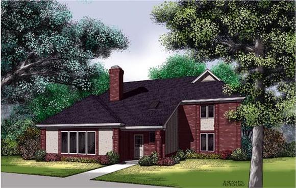Traditional House Plan 65702 with 3 Beds, 3 Baths Elevation