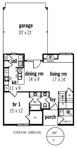 Multi-Family Plan 65703 with 4 Beds, 4 Baths, 4 Car Garage Alternate Level One