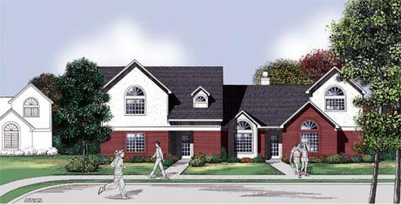 Multi-Family Plan 65704 with 6 Beds, 6 Baths, 6 Car Garage Elevation