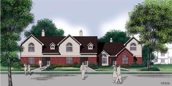 Traditional Multi-Family Plan 65705 with 6 Beds, 6 Baths, 6 Car Garage Elevation