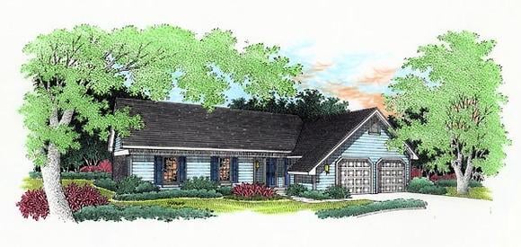 One-Story, Traditional House Plan 65707 with 3 Beds, 2 Baths, 2 Car Garage Elevation