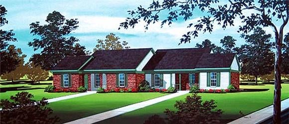 Traditional Multi-Family Plan 65721 with 4 Beds, 2 Baths Elevation